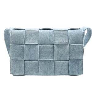 BOTTEGA VENETA Maxi Intrecciato Denim Shoulder Bag 710188 Blue Women's